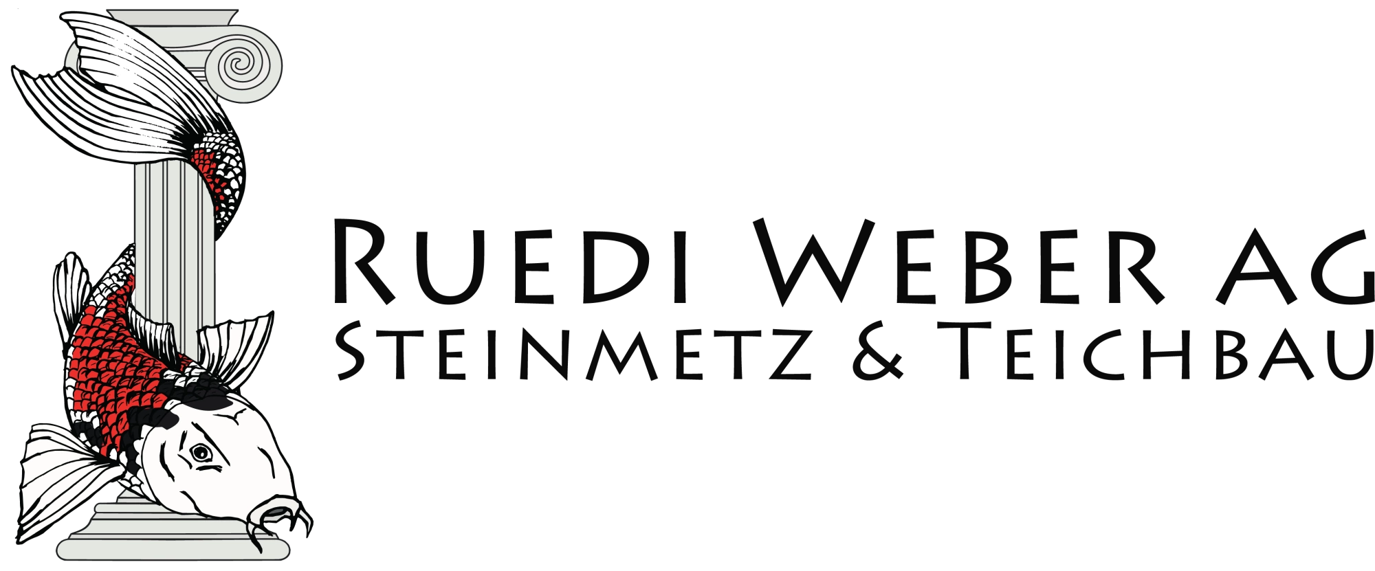Logo Ruedi Weber AG Steinmetz & Teichbau, Fischbach-Göslikon