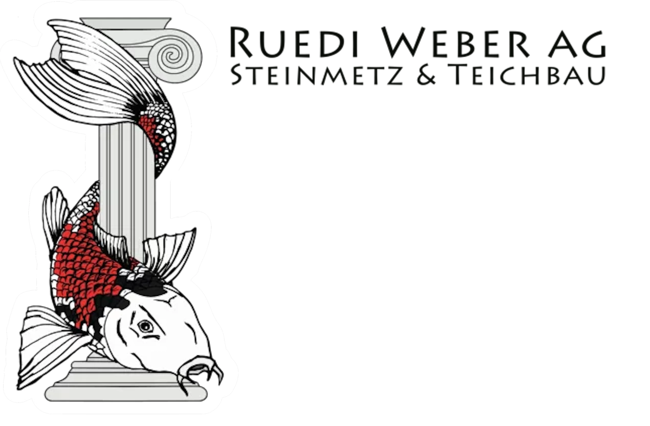 Logo Ruedi Weber AG Steinmetz & Teichbau, Fischbach-Göslikon
